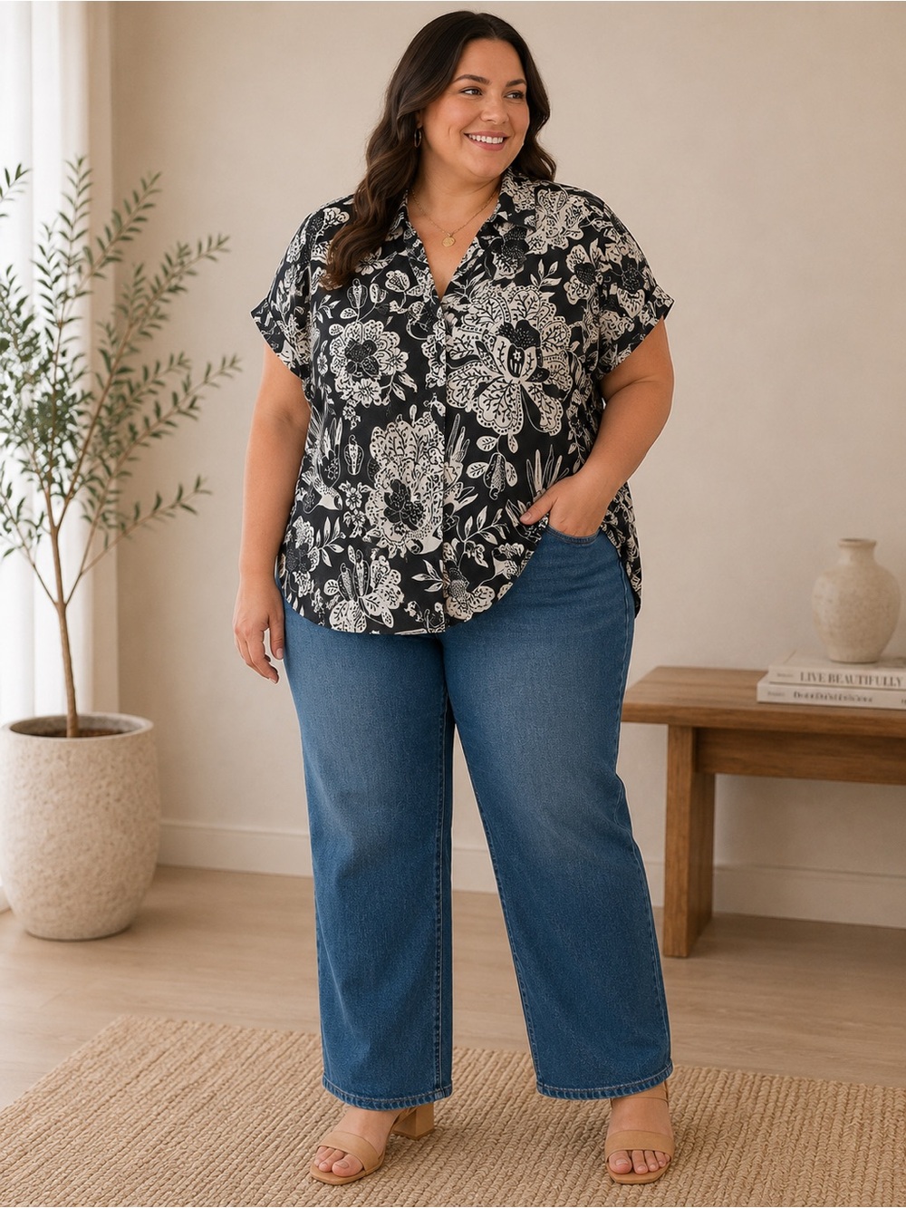 93. Tahari • NWT $68 USD linen blend Top PTP 29”